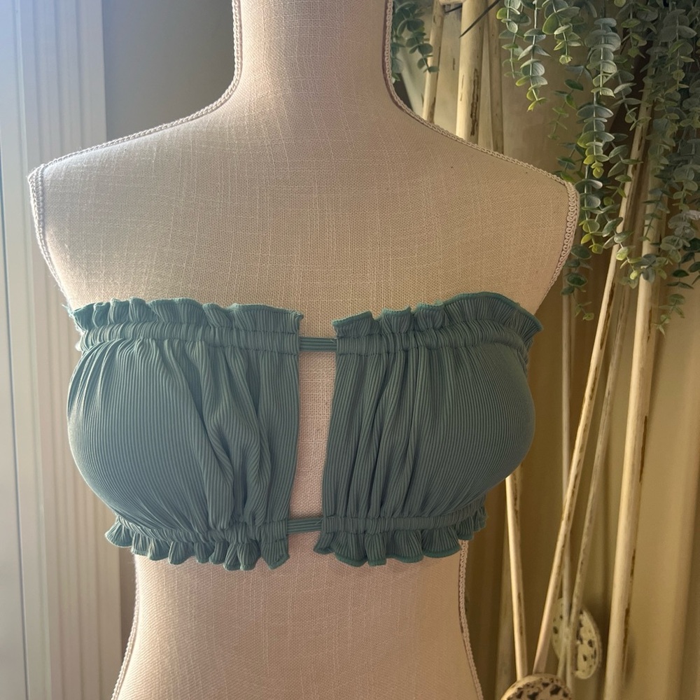 Envya Women’s Swim Bandeau Swim Top Seperate Green Size S